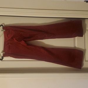 THE LIMITED Drew Fit Flat Front Zip Fly Flare Leg Velour/Velvet Stretch Pants 4